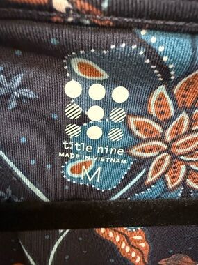 Title Nine Teal and Rust Floral Dream Long Sleeve Dress